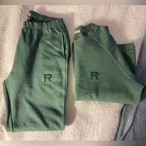 NWOT teal ragdoll LA sweatsuit (crewneck sweatshirt and jogger sweatpants)